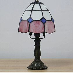 Acheter Wewoo Lampe Chambre à coucher en verre d'église d'époque lSalle de salon bar café décoration petite de tableStyle Base alliage rose