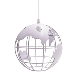 Stoex Suspension Vintage Industrielle Globe Lampe de Plafond Luminaire en Boule Métal Diamètre 20cm – Blanc 