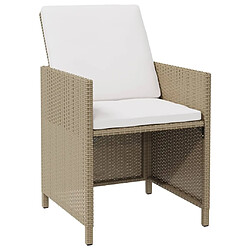 Avis Maison Chic Lot de 4 Chaises de jardin,Fauteuil d'extérieur avec coussins Résine tressée Beige -MN64093