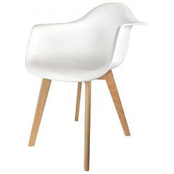 The Concept Factory Fauteuil scandinave en polypropylène (Lot de 2) blanc. pas cher