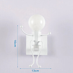 Acheter Stoex 3x Applique Murale Créatifs Petit Gens Fer Métal,Lampe de Mur Simple Homme Poupée De Mode pour Cuisine Restaurant Bar Chambre à Coucher Café ( E27 Blanc )