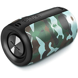 Chrono Enceinte Bluetooth, Mini Haut-Parleur Bluetooth 5.0 sans Fil with TWS, 16 Heures Autonomie Stéréo HD Microphone Intégré Port AUX/USB/SD Mains-Libres Compatible avec Téléphone Android iOS et Tablettes,Camouflage 