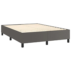 Acheter vidaXL Sommier à lattes de lit matelas LED Gris 140x200 cm Similicuir