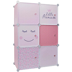 The Home Deco Kids Rangement enfant 6 cubes modulables little princesse – rose. Rangement enfant 6 cubes modulables little princesse – rose