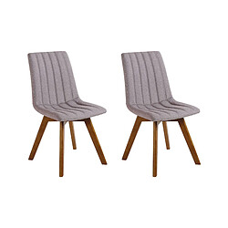 Beliani Chaise de salle à manger CALGARY Set de 2 Tissu Taupe