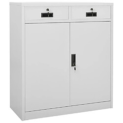 Acheter vidaXL Armoire de bureau avec jardinière Gris clair 90x40x125 cm Acier