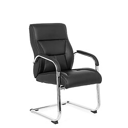 Avis Hjh Office Chaise de conférénce / Chaise à piétement luge / Chaise VISITER CL110 simili cuir noir