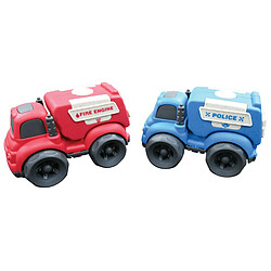 Lexibook Petites Voitures - Pack de police et camion de pompier 10*6.5*7cm (2 pièces) pas cher