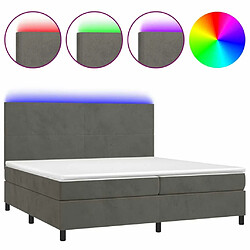 Sommier à lattes LED,Cadre à lattes de lit avec matelas pour Adulte Gris foncé 200x200 cm -MN87138