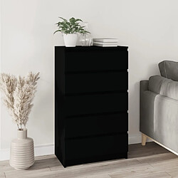 vidaXL Commode Noir 60x36x103 cm Bois d'ingénierie