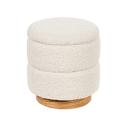 Beliani Pouf coffre en peluche blanc OGDEN 