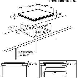 Table de cuisson vitrocéramique 60cm 4 feux 7100w noir - ehf6547fok-old - ELECTROLUX