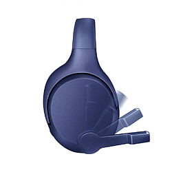 General Casque Bluetooth sans fil, pliable sur l'oreille avec microphone, casque stéréo à basses profondes avec cache-oreilles doux à mémoire de forme pour iPhone/téléphone portable/PC(bleu)