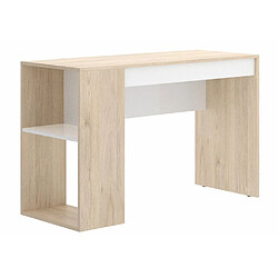 Pegane Bureau 1 tiroir coloris naturel/blanc - Longueur 115 x Profondeur 40 x Hauteur 74 cm