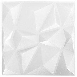 vidaXL Panneaux muraux 3D 12 pcs 50x50 cm blanc diamant 3 m²