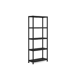 Kis Etagère de rangement - L 75 x P 32 x H 176 cm - Noir. Résine - 5 tablettes.