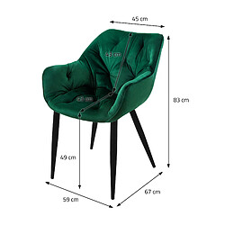 Acheter ML-Design Lot de 6 chaises de salle à manger assise vert foncé en velours pieds métal noir