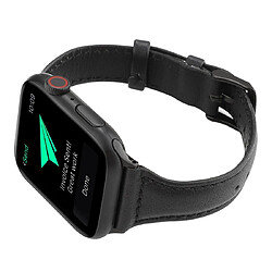 Acheter Wewoo Pour Apple Watch séries 5 et 4 44mm / 3 & 2 & 1 42mm Bracelet Crazy Horse Texture en Cuir Véritable Noir