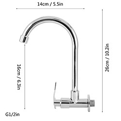 ComfortXL Robinet de cuisine domestique à eau froide, robinet mural simple, g1/2 pouce