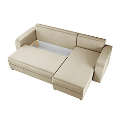 Bestmobilier Harvey - canapé d'angle réversible - convertible - avec coffre - en velours - 4 places - style contemporain