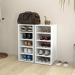 Avis Maison Chic Lot de 2 Armoire à Chaussures murales,Meuble de Rangement à Chaussures Blanc 31,5x35x70 cm Aggloméré -MN81179