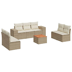 vidaXL Salon de jardin avec coussins 8 pcs beige résine tressée