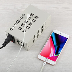 Wewoo Dock de charge 60W 12A 20 ports USB chargeur rapide station de bureau adaptateur secteur pas cher