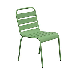 Mes Ensemble table + 4 chaises + 2 fauteuils en métal vert - BACA pas cher