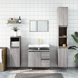 Maison Chic Armoire de bain,Meuble de rangement de salle de bain,Meuble haut sonoma gris 65x33x60 cm bois d'ingénierie -GKD591711