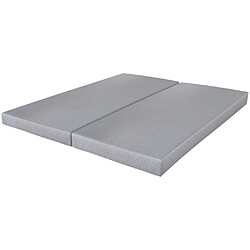 Ebac Sommier déco SR9 - Gris clair 2x90x190 - Lattes bois - H.13 cm - Made in France