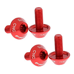 4pcs Vis Boulon Hexagonale Douille pour Porte-bidon en Métal Vélo pour Bouteille d'Eau M5*12mm Rouge