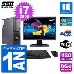 PC Fujitsu E500 E85+ DT Ecran 22" i7-2600 RAM 8Go SSD 120Go Windows 10 Wifi · Occasion 