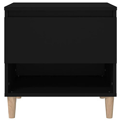 Maison Chic Table de chevet - Table de Nuit Noir 50x46x50 cm Bois d’ingénierie pas cher