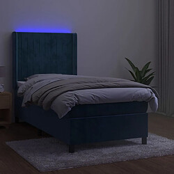 Avis Sommier à lattes,Cadre à lattes de lit pour Adulte matelas et LED Bleu foncé 100x200 cm -MN14927