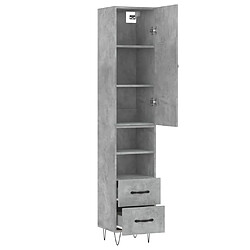 Avis vidaXL Buffet haut Gris béton 34,5x34x180 cm Bois d'ingénierie