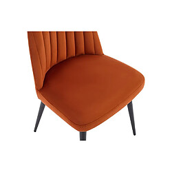 Vente-Unique Lot de 2 chaises en velours et métal noir - Terracotta - ELEANA pas cher