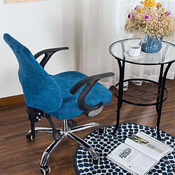 Housses de chaise d'ordinateur de bureau souple extensible extensible de bureau bleu foncé