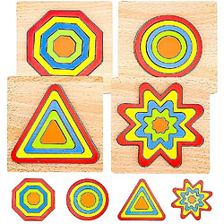 Universal Jeu de 4 puzzles en bois arc-en-ciel - Best Montessori Toys 