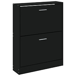 Avis vidaXL Armoire à chaussures Noir 59x17x81 cm Bois d'ingénierie