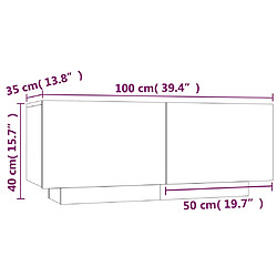 Acheter vidaXL Table de chevet Chêne fumé 100x35x40 cm Bois d'ingénierie