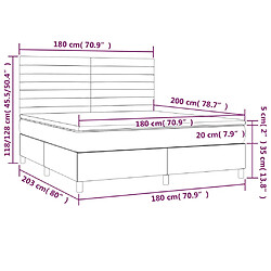 Acheter vidaXL Sommier à lattes de lit et matelas Gris clair 180x200cm Velours