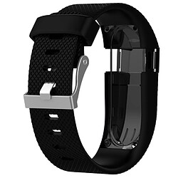 Wewoo Bracelet pour montre connectée Dragonne réglable en couleur unie FITBIT Charge / HR Noir 