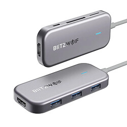 BlitzWolf BW-TH5 hub & concentrateur USB 3.2 Gen 1 (3.1 Gen 1) Type-C 5000 Mbit/s Argent