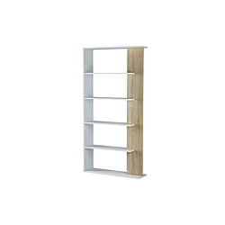 Loungitude Bibliothèque DAPHNÉ 4 tablettes Bibliothèque DAPHNÉ 4 tablettes L90cm x H180cm - Blanc et Bois