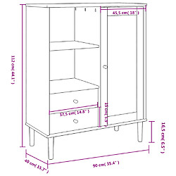 vidaXL Buffet SENJA aspect rotin marron 90x40x112cm bois massif de pin pas cher