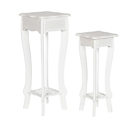 Pegane Set de 2 tables d'appoints en MDF coloris blanc