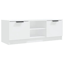 Maison Chic Meuble TV scandinave - Banc TV pour salon Blanc 102x35x36,5 cm Bois d'ingénierie -MN83322