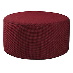 Housses De Pouf Housse De Repose-pieds Ronde Amovible Rouge Vin pas cher