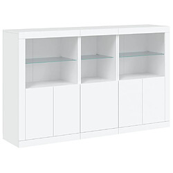 Avis Maison Chic Commode Buffet - Meuble de rangement avec lumières LED blanc 162x37x100 cm -GKD21950