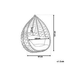 Beliani Fauteuil suspendu en rotin beige ARSITA